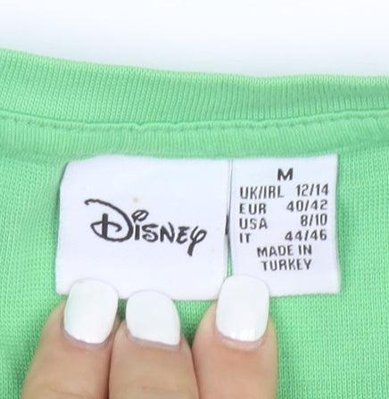 Disney Women’s Green Mickey Mouse Cropped T-Shirt Size M 12/14