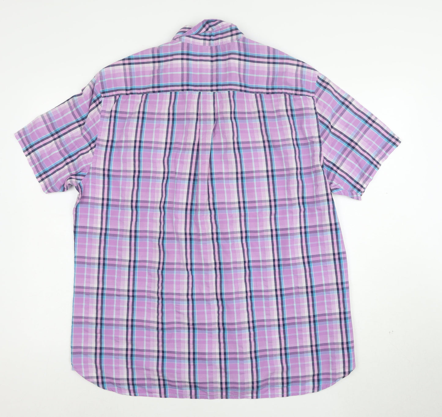 Wolsey Men's Multicoloured Check Short Sleeve Button-Up Shirt L