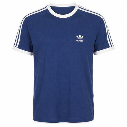 adidas Men Blue Crew Neck Short Sleeve Retro Sports T-Shirt M