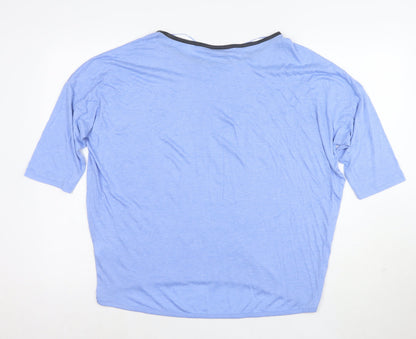 Atmosphere Women Blue XL Relaxed Fit Short Sleeve Jersey T-Shirt
