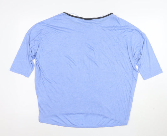 Atmosphere Women Blue XL Relaxed Fit Short Sleeve Jersey T-Shirt