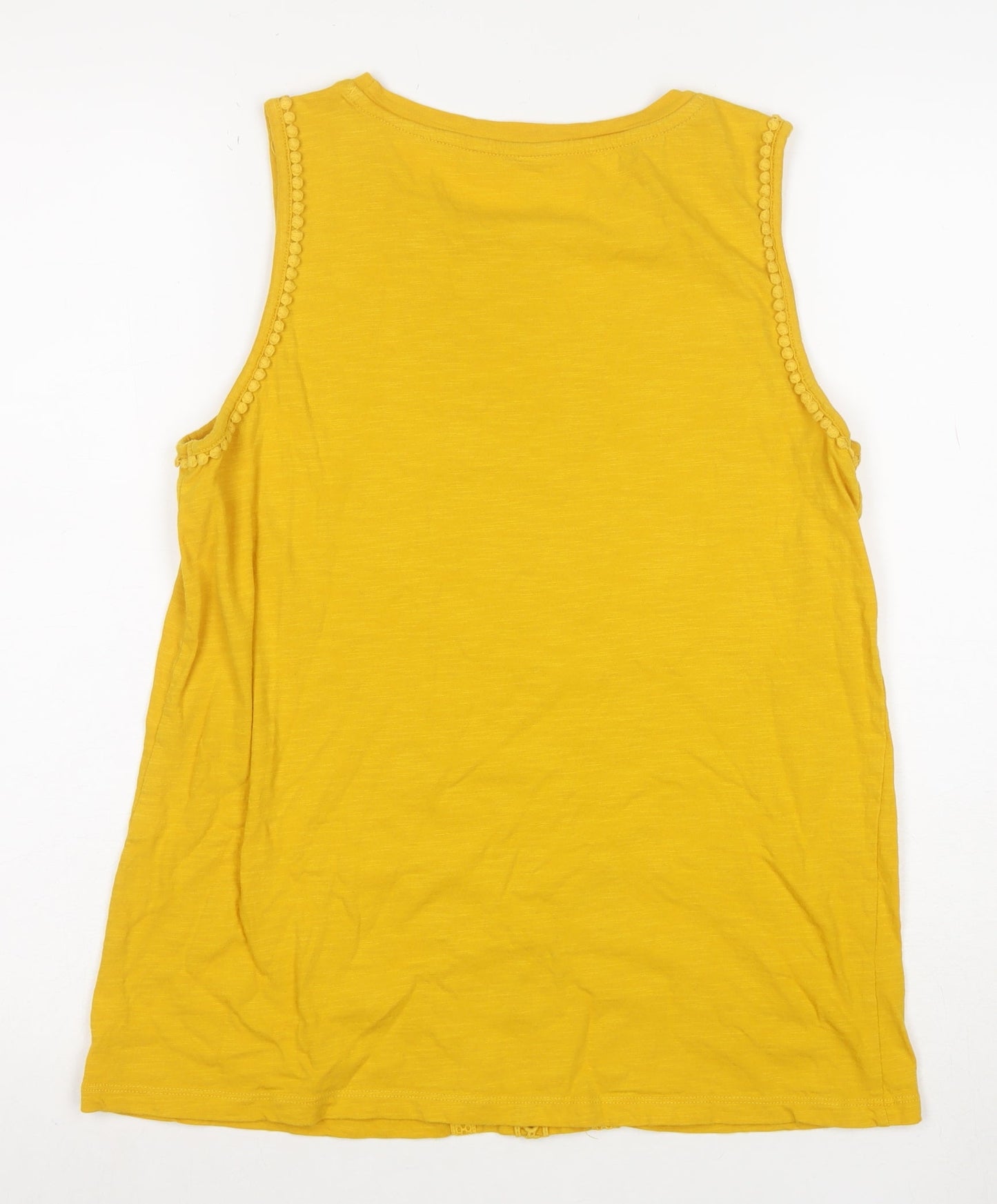 St. John's Bay Women's Yellow Crochet Trim Cotton Tank Top S
