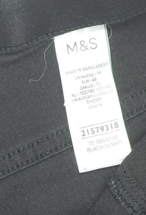 Marks and Spencer Women’s Black Jegging Jeans Size 16 Short Stretch Denim