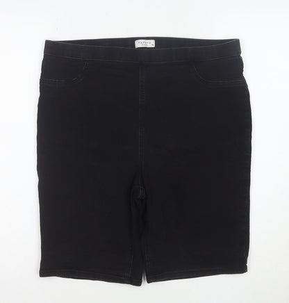 Papaya Denim Womens Black Size 16 Bermuda Shorts Stretch Cotton Blend