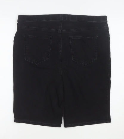 Papaya Denim Womens Black Size 16 Bermuda Shorts Stretch Cotton Blend