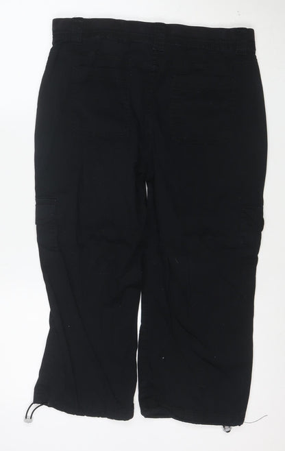 Style & Co Womens Black Cotton Cargo Trousers Size 10
