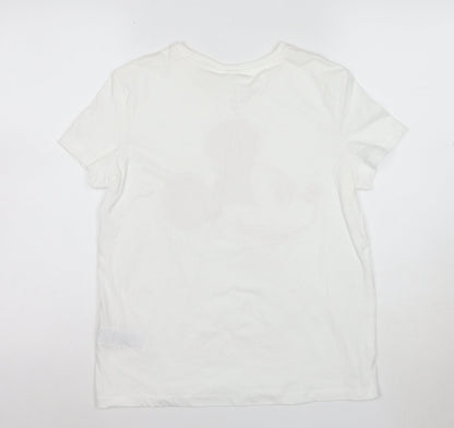 Disney Women’s White Mickey Mouse Short Sleeve Cotton T-Shirt S