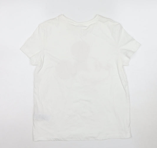 Disney Women’s White Mickey Mouse Short Sleeve Cotton T-Shirt S