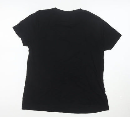 DKNY Jeans Women's Black Cotton Crew Neck T-Shirt Size M