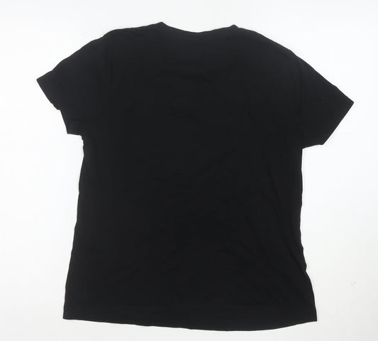 DKNY Jeans Women's Black Cotton Crew Neck T-Shirt Size M