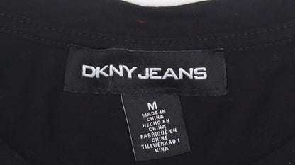 DKNY Jeans Women's Black Cotton Crew Neck T-Shirt Size M