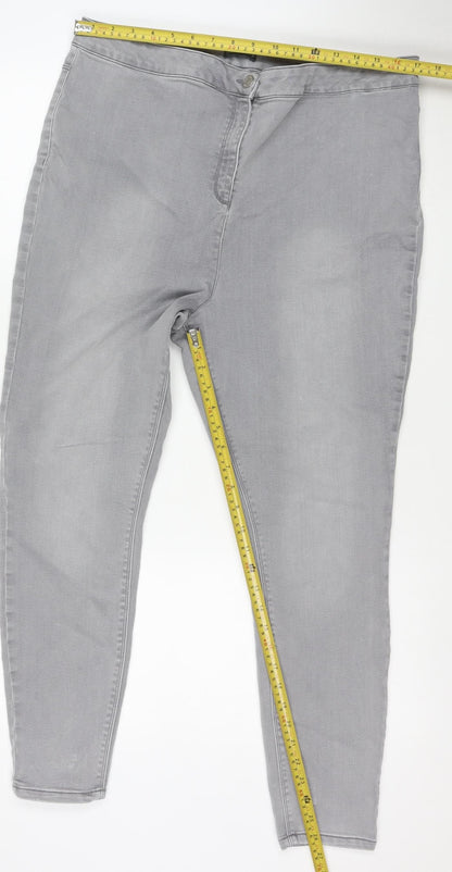 Papaya Women Grey Stretch Skinny Jeans Size 20