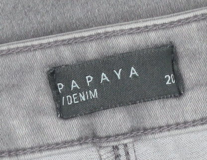 Papaya Women Grey Stretch Skinny Jeans Size 20
