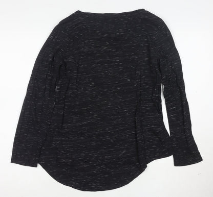 SoulCal & Co Womens Black Long Sleeve Graphic T-Shirt Size 12