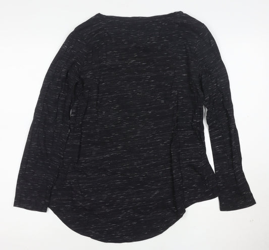 SoulCal & Co Womens Black Long Sleeve Graphic T-Shirt Size 12