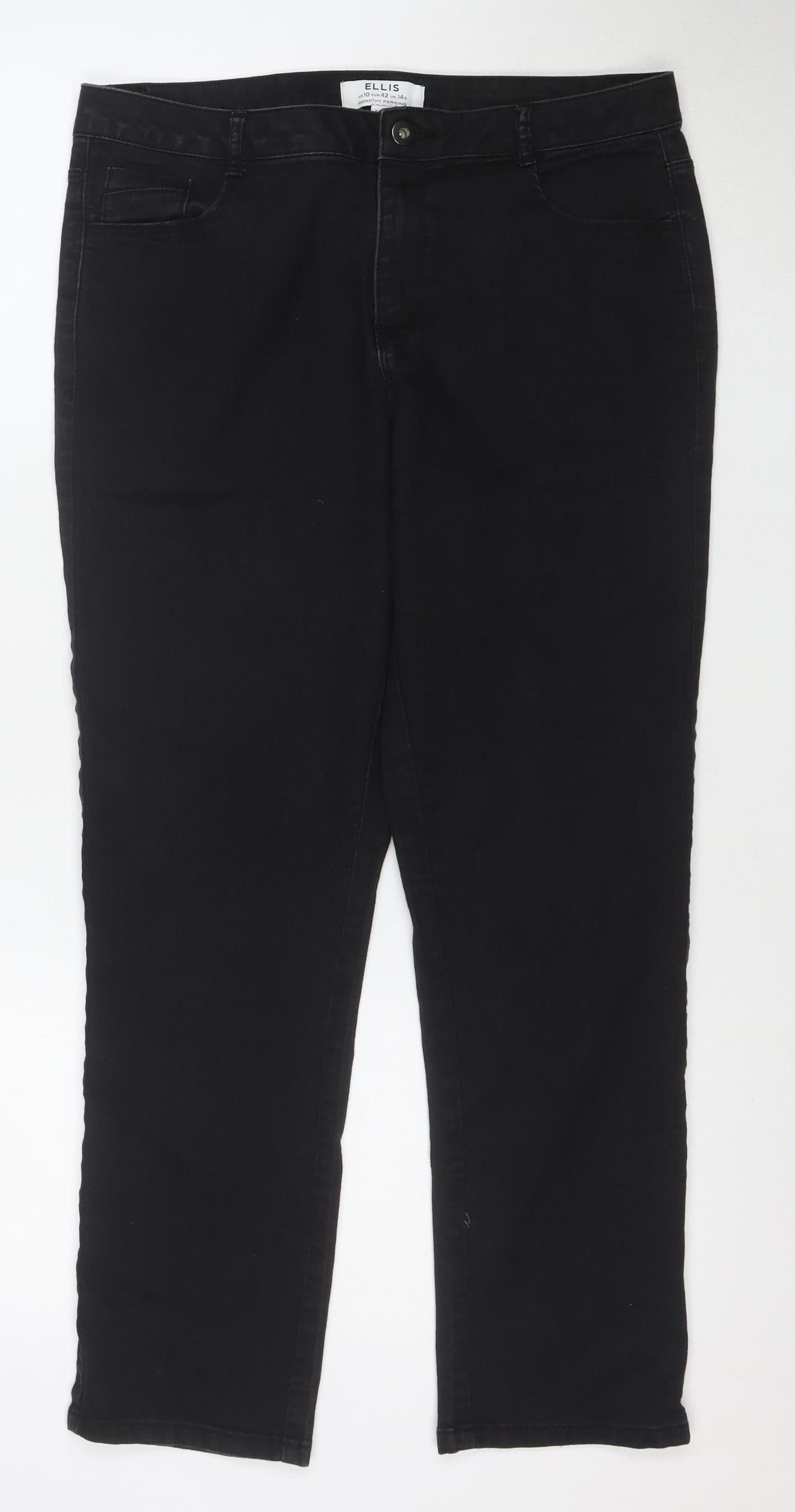 Dorothy Perkins Women's Black Ellis Skinny Jeans Size 14S Cotton Blend