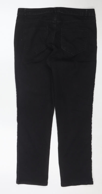 Dorothy Perkins Women's Black Ellis Skinny Jeans Size 14S Cotton Blend