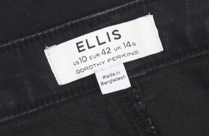 Dorothy Perkins Women's Black Ellis Skinny Jeans Size 14S Cotton Blend
