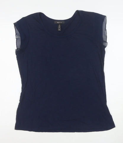 Style & Co. Women Blue L Basic Scoop Neck Jersey T-Shirt