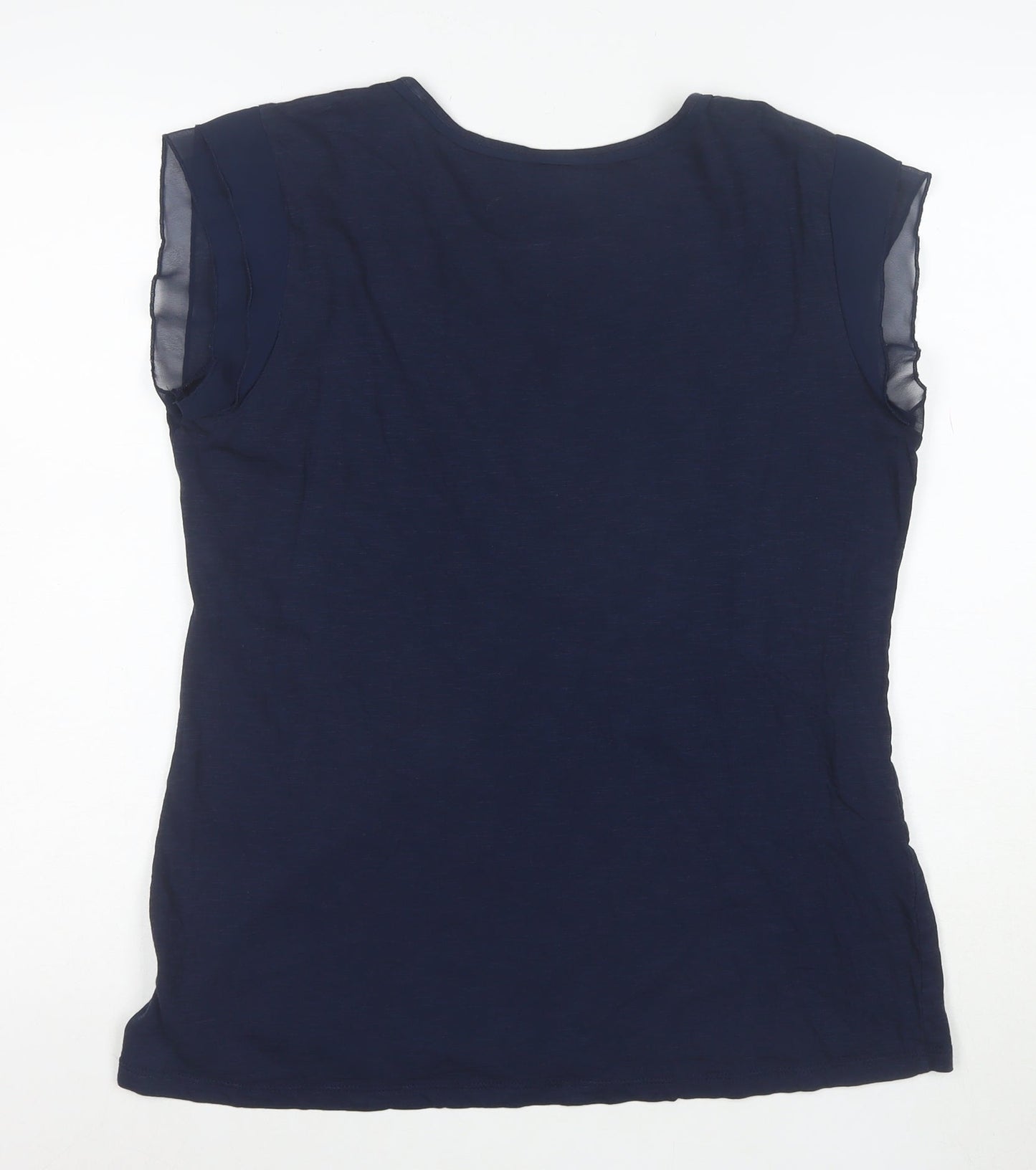 Style & Co. Women Blue L Basic Scoop Neck Jersey T-Shirt