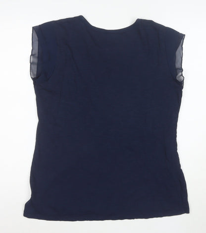 Style & Co. Women Blue L Basic Scoop Neck Jersey T-Shirt