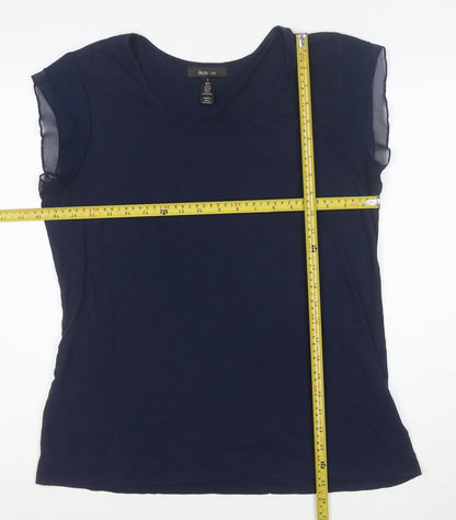 Style & Co. Women Blue L Basic Scoop Neck Jersey T-Shirt