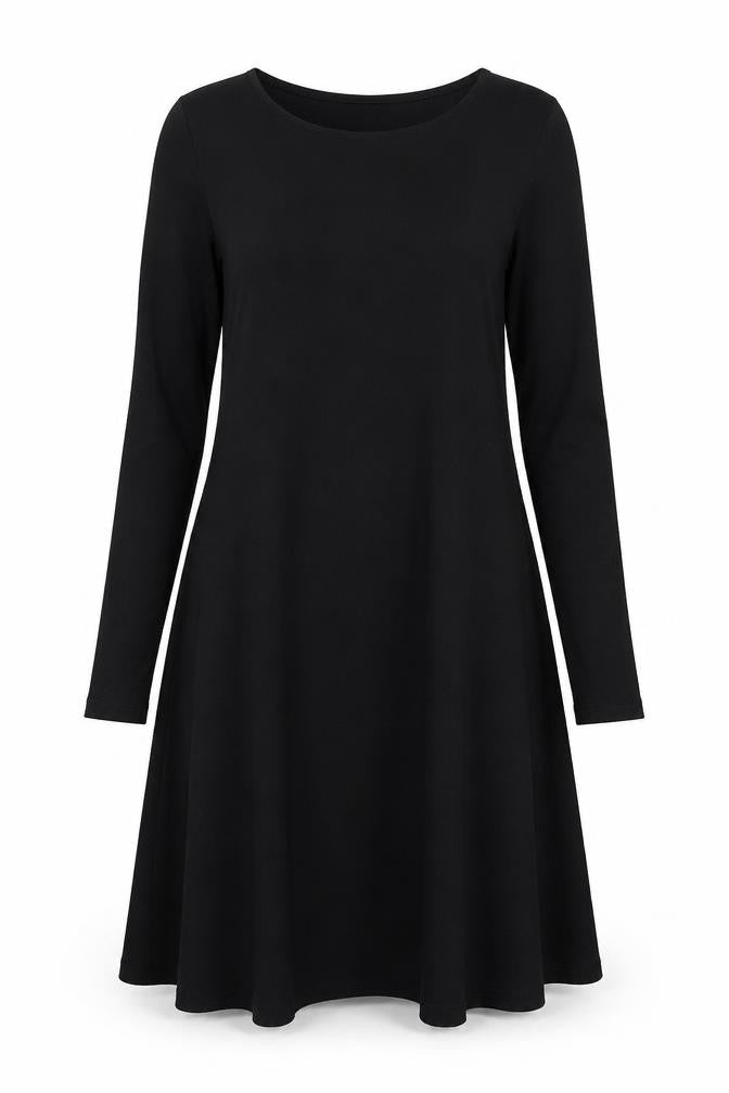 Old Navy Women’s Black Jersey A-Line Dress Size M Long Sleeve