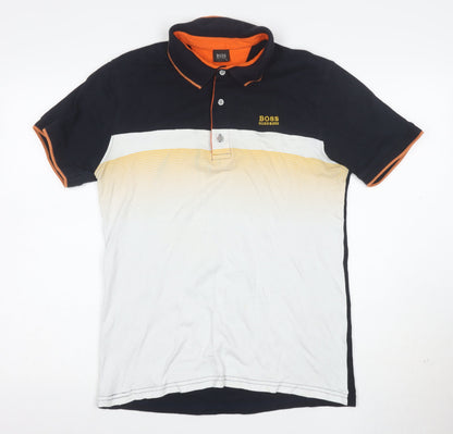 Hugo Boss Men's Multicoloured Cotton Short Sleeve Polo Shirt L