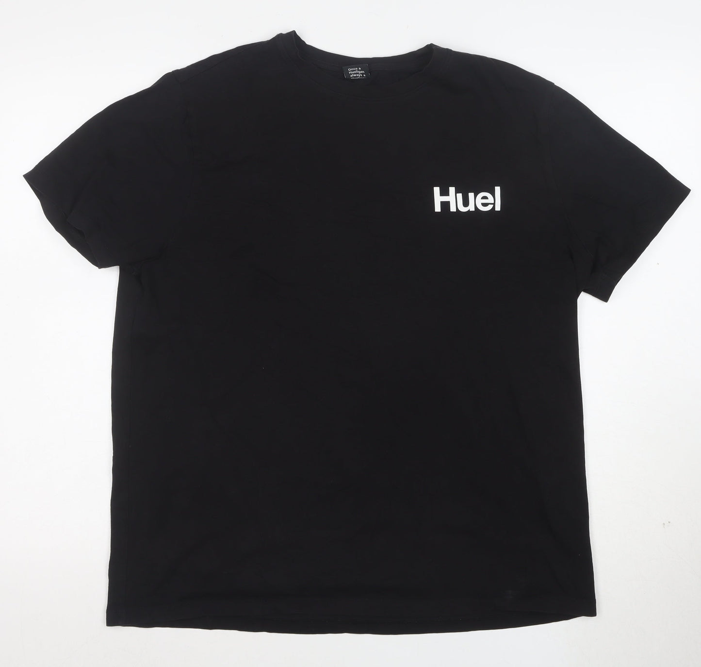 Huel Men's Black Large Crew Neck Short Sleeve Cotton T-Shirt