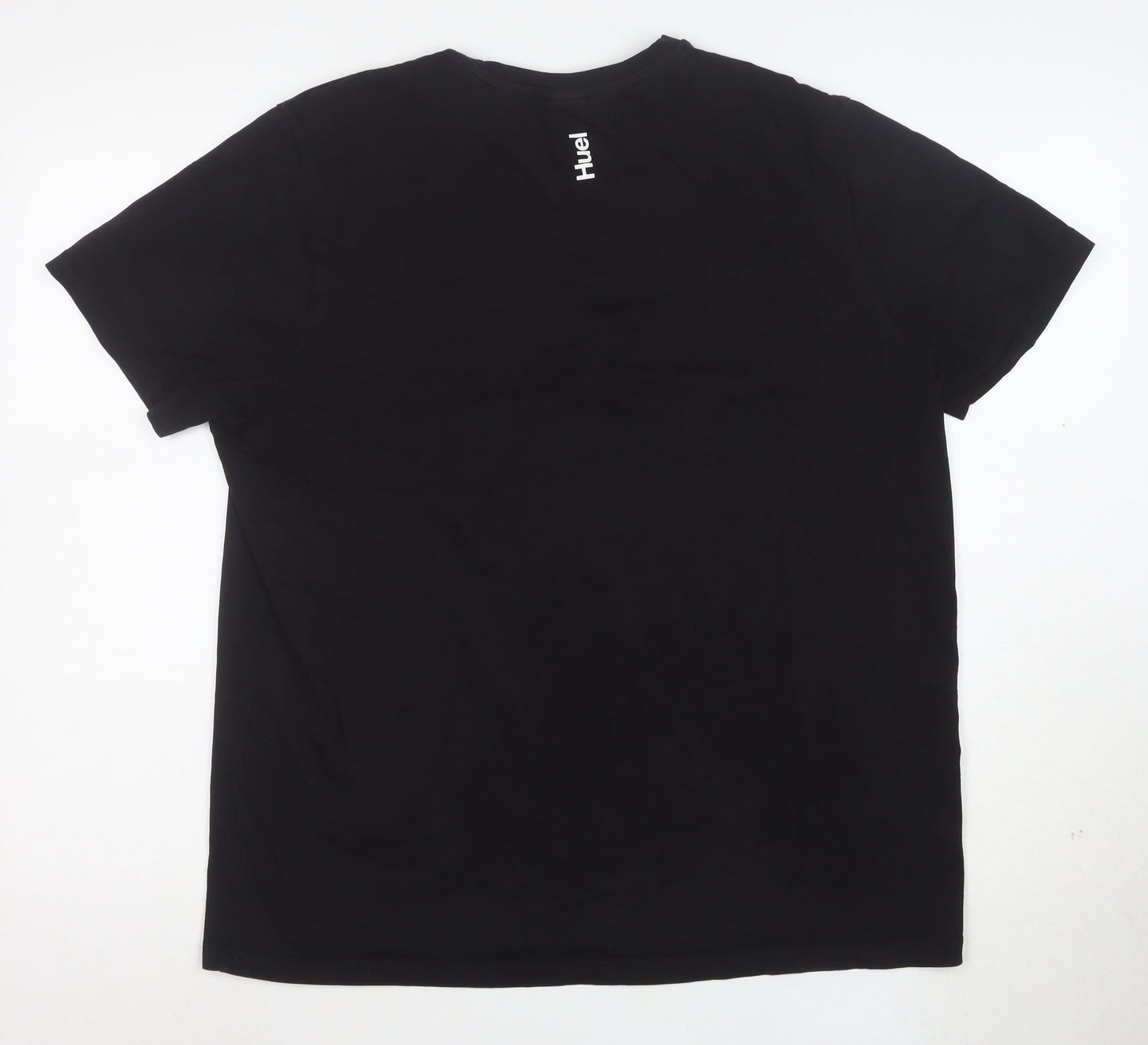 Huel Men's Black Large Crew Neck Short Sleeve Cotton T-Shirt