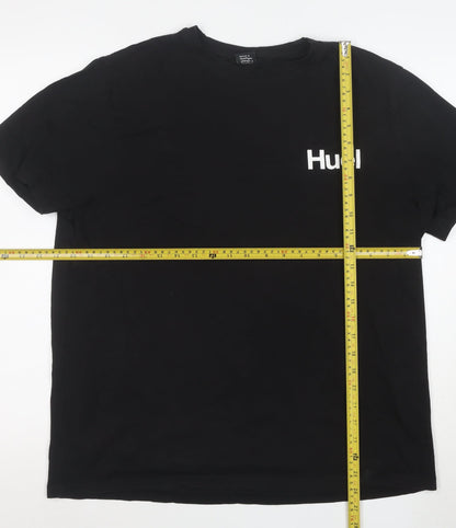 Huel Men's Black Large Crew Neck Short Sleeve Cotton T-Shirt