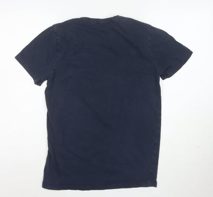 Oakley Men's Blue Slim Fit Graphic Cotton T-Shirt M
