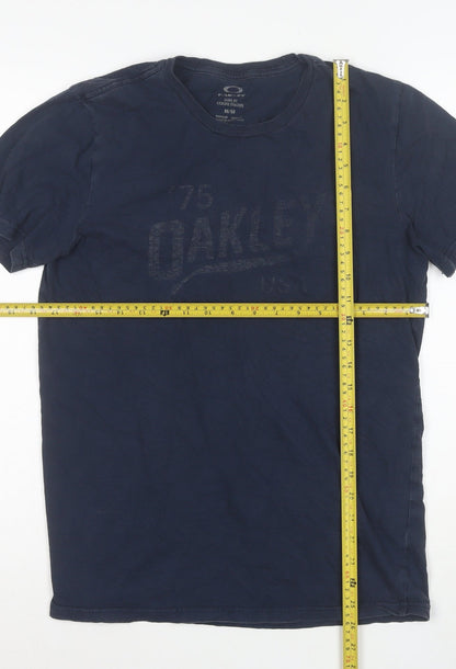 Oakley Men's Blue Slim Fit Graphic Cotton T-Shirt M