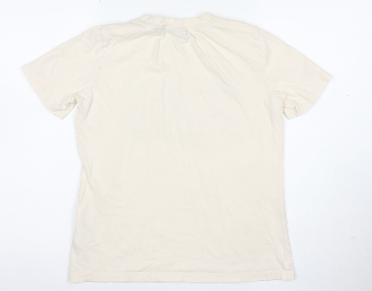 Superdry Women's Beige Graphic Print Cotton T-Shirt Size 8
