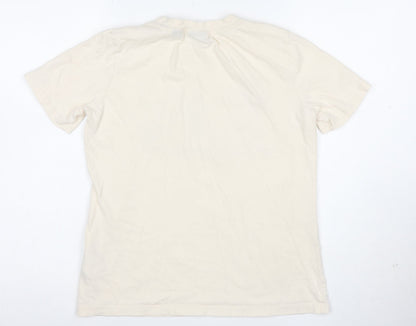 Superdry Women's Beige Graphic Print Cotton T-Shirt Size 8