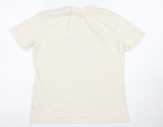 Superdry Women's Beige Graphic Print Cotton T-Shirt Size 8