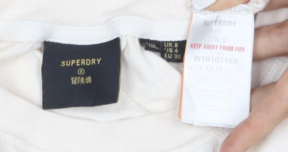 Superdry Women's Beige Graphic Print Cotton T-Shirt Size 8