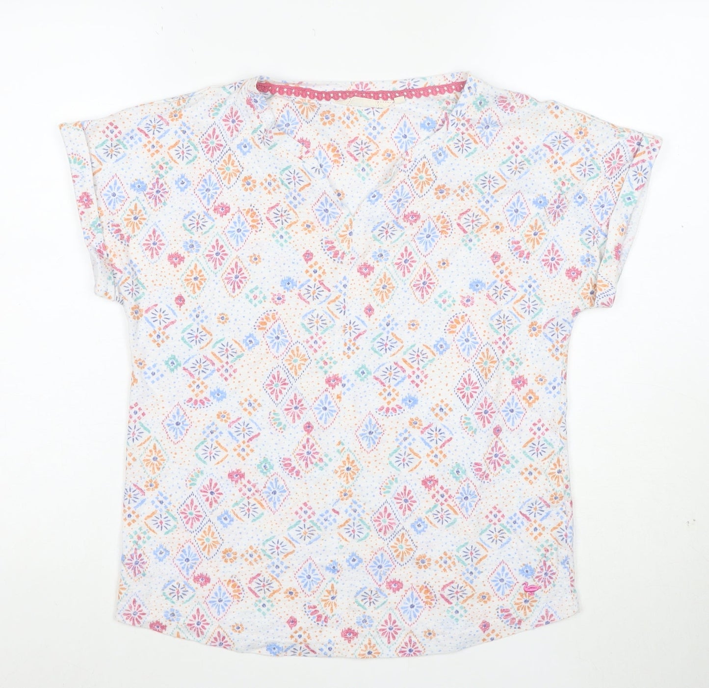 The Edinburgh Woollen Mill Women’s Multicoloured Linen Blend Tunic Blouse S
