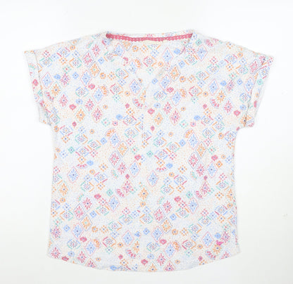 The Edinburgh Woollen Mill Women’s Multicoloured Linen Blend Tunic Blouse S
