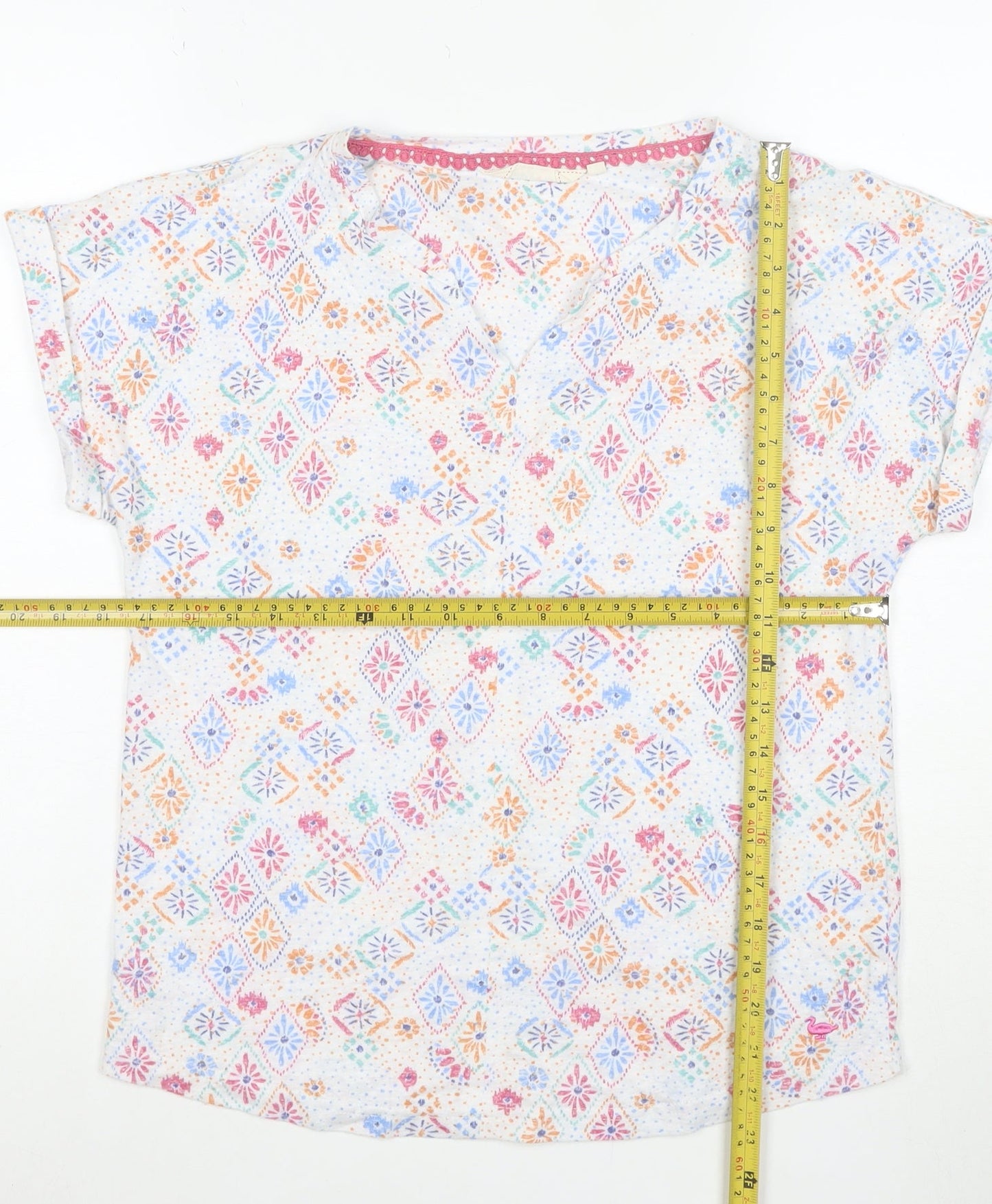 The Edinburgh Woollen Mill Women’s Multicoloured Linen Blend Tunic Blouse S