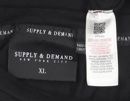 Supply & Demand Men's Black XL Graphic Print Crew Neck T-Shirt
