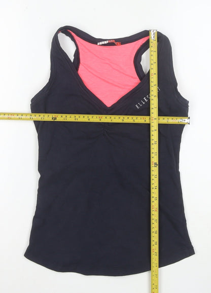ELLE SPORT Women's Black Racerback Tank Top Size 10 Slim Fit