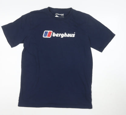 Berghaus Men's Blue Short Sleeve Organic Cotton Logo T-Shirt M