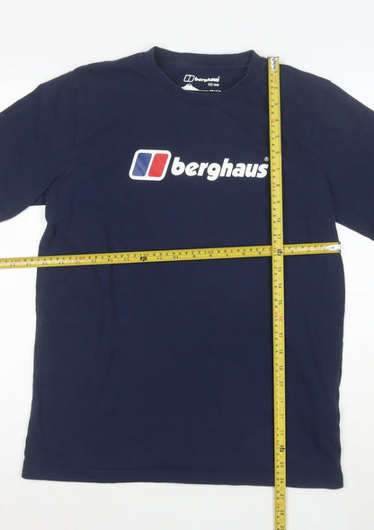 Berghaus Men's Blue Short Sleeve Organic Cotton Logo T-Shirt M