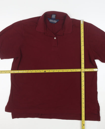 Lands’ End Women’s Red Polo Shirt Size S 100% Cotton Classic Fit