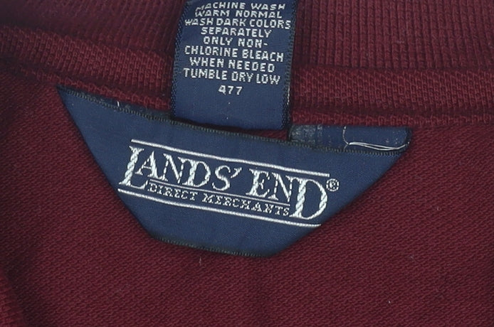 Lands’ End Women’s Red Polo Shirt Size S 100% Cotton Classic Fit