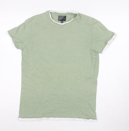 Broken Standard Men's Green Crew Neck Short Sleeve T-Shirt Size M