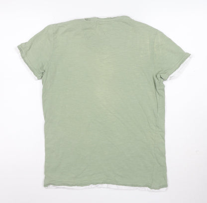 Broken Standard Men's Green Crew Neck Short Sleeve T-Shirt Size M