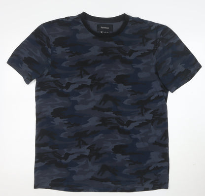 Firetrap Men's Blue Camouflage Crew Neck Short Sleeve T-Shirt XL