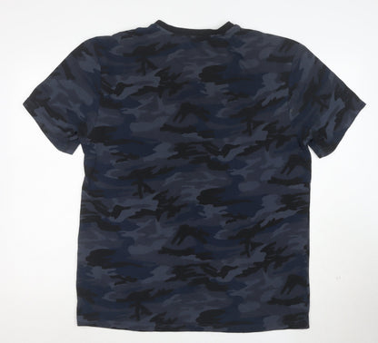 Firetrap Men's Blue Camouflage Crew Neck Short Sleeve T-Shirt XL
